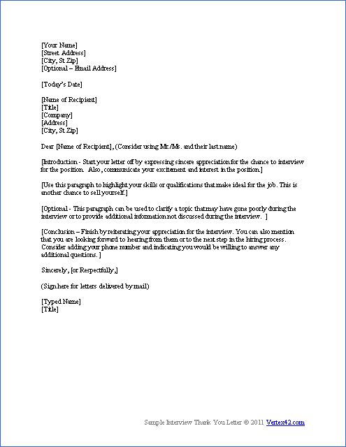 Thank You Letter Template